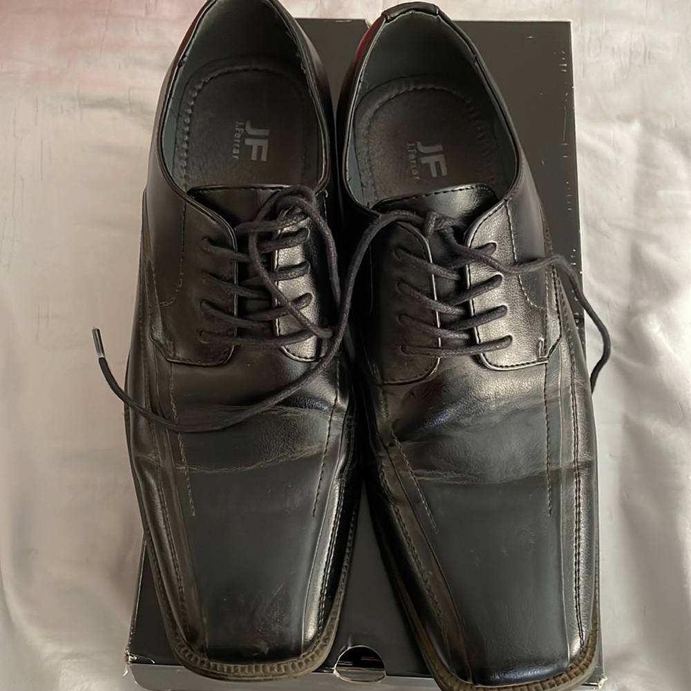 JF J Ferrar Mens black Oxford shoes size 9&1/2